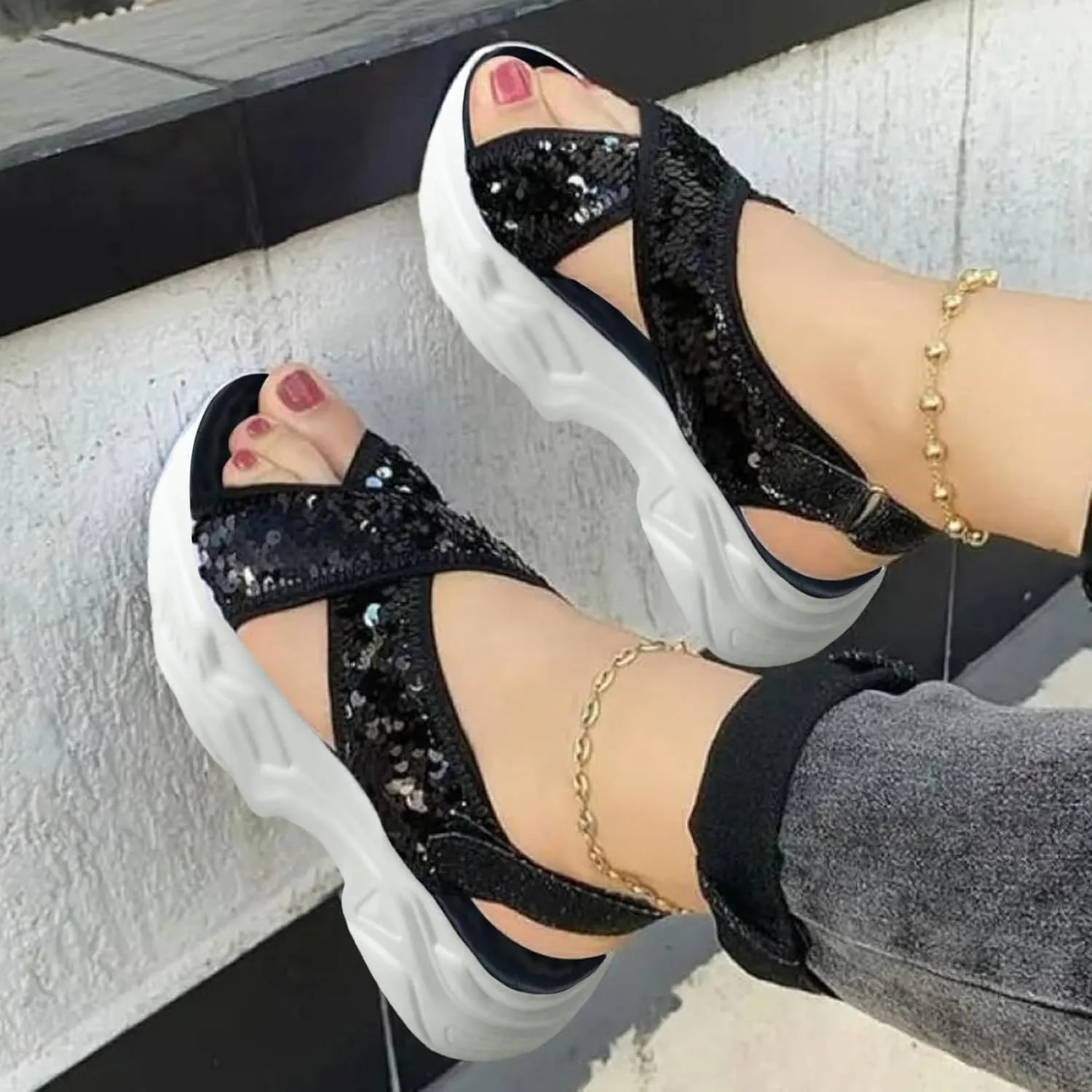 Women's Platform Wedge Sandals Espadrille Dressy Wedge Sandals Comfortable Summer Platform Casual Dress Women Sandal