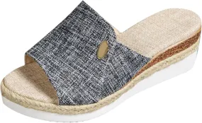 Women's Platform Wedge Sandals Leather Platform Sandals Women's Casual Platform Open Toe Wedge Sandal
