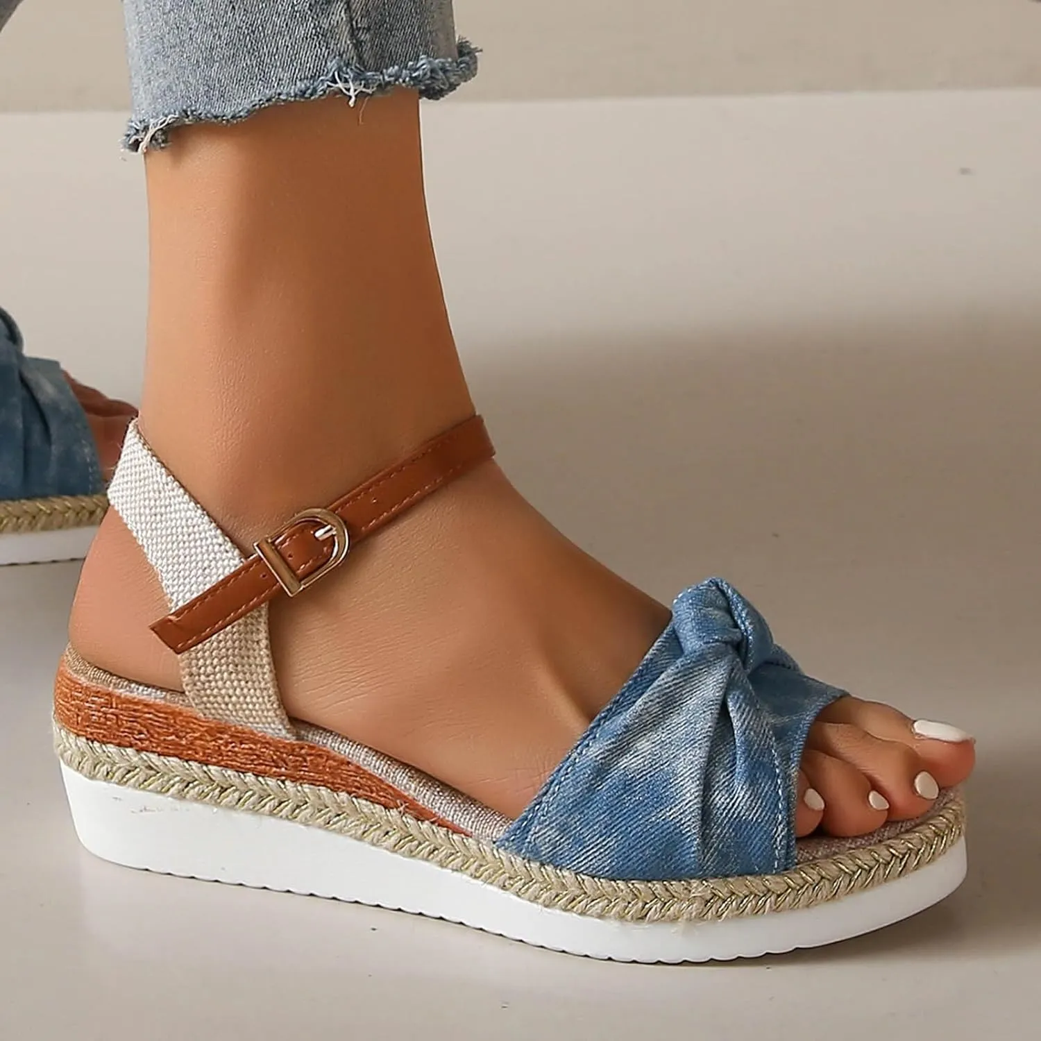 Women's Platform Wedge Sandals Open Toe Buckle Ankle Strap Women's Platform Sandals Wedge Open Toe Sandals