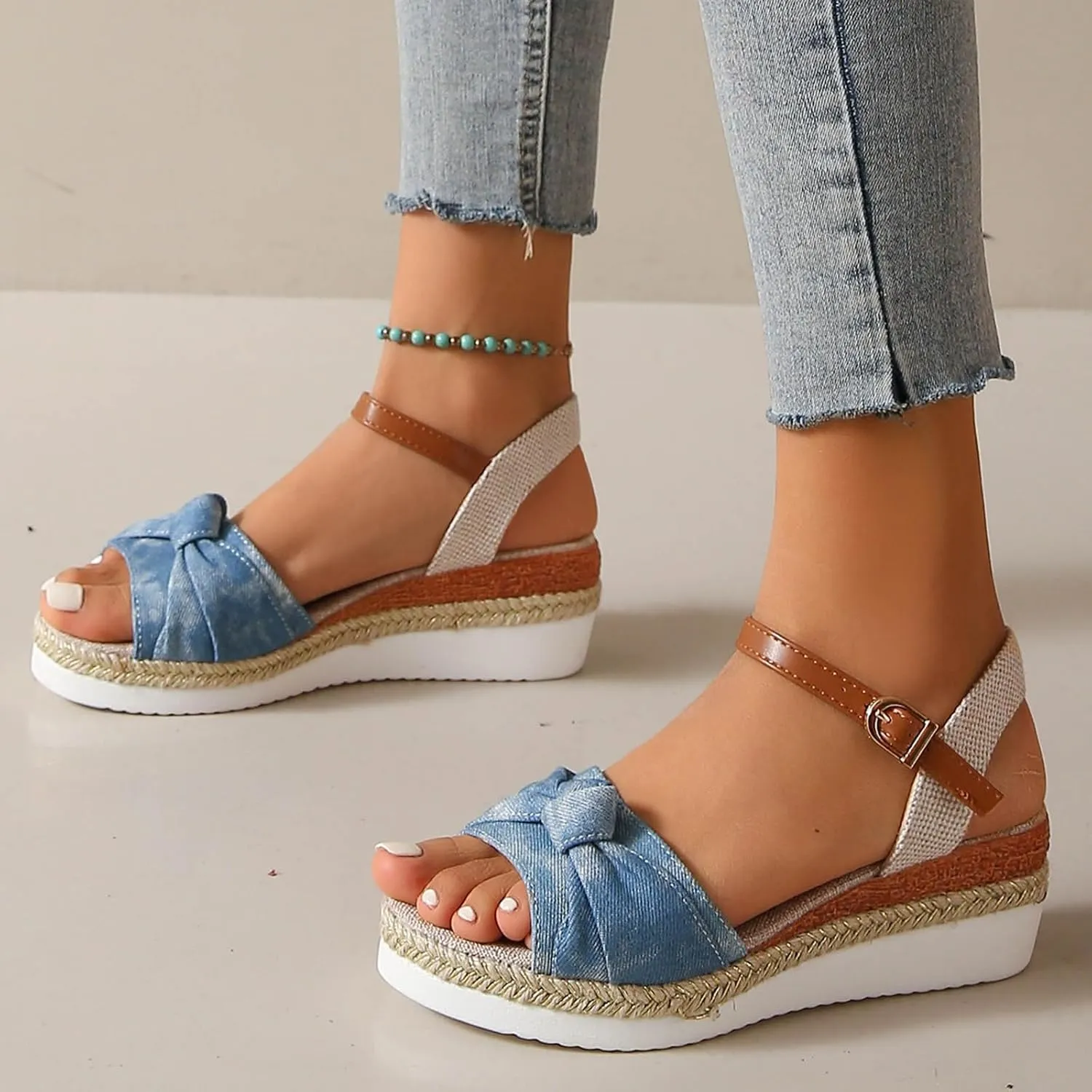 Women's Platform Wedge Sandals Open Toe Buckle Ankle Strap Women's Platform Sandals Wedge Open Toe Sandals
