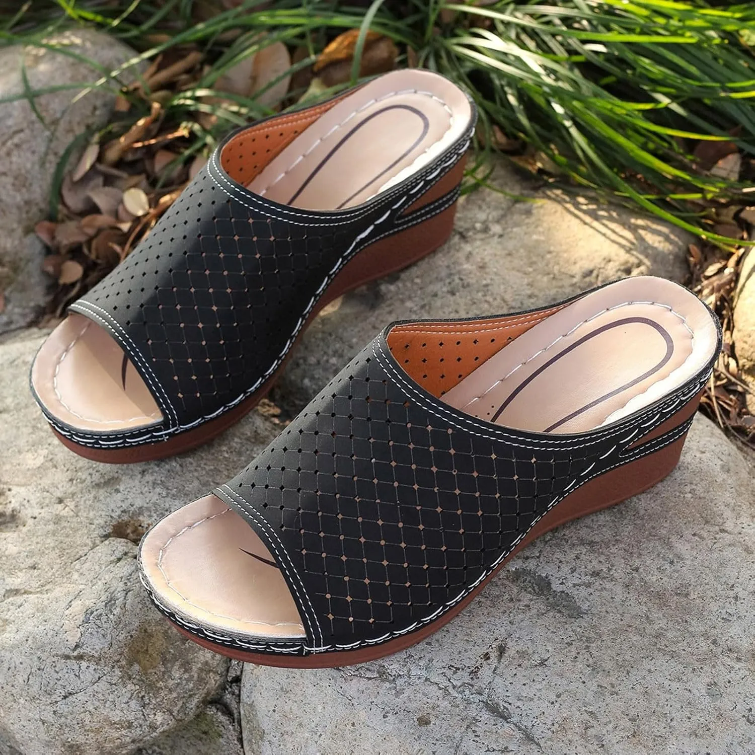 Women's Platform Wedge Sandals Womens Open Toe Espadrilles Wedges Women's Casual Summer Women Wedge Heels Shoes