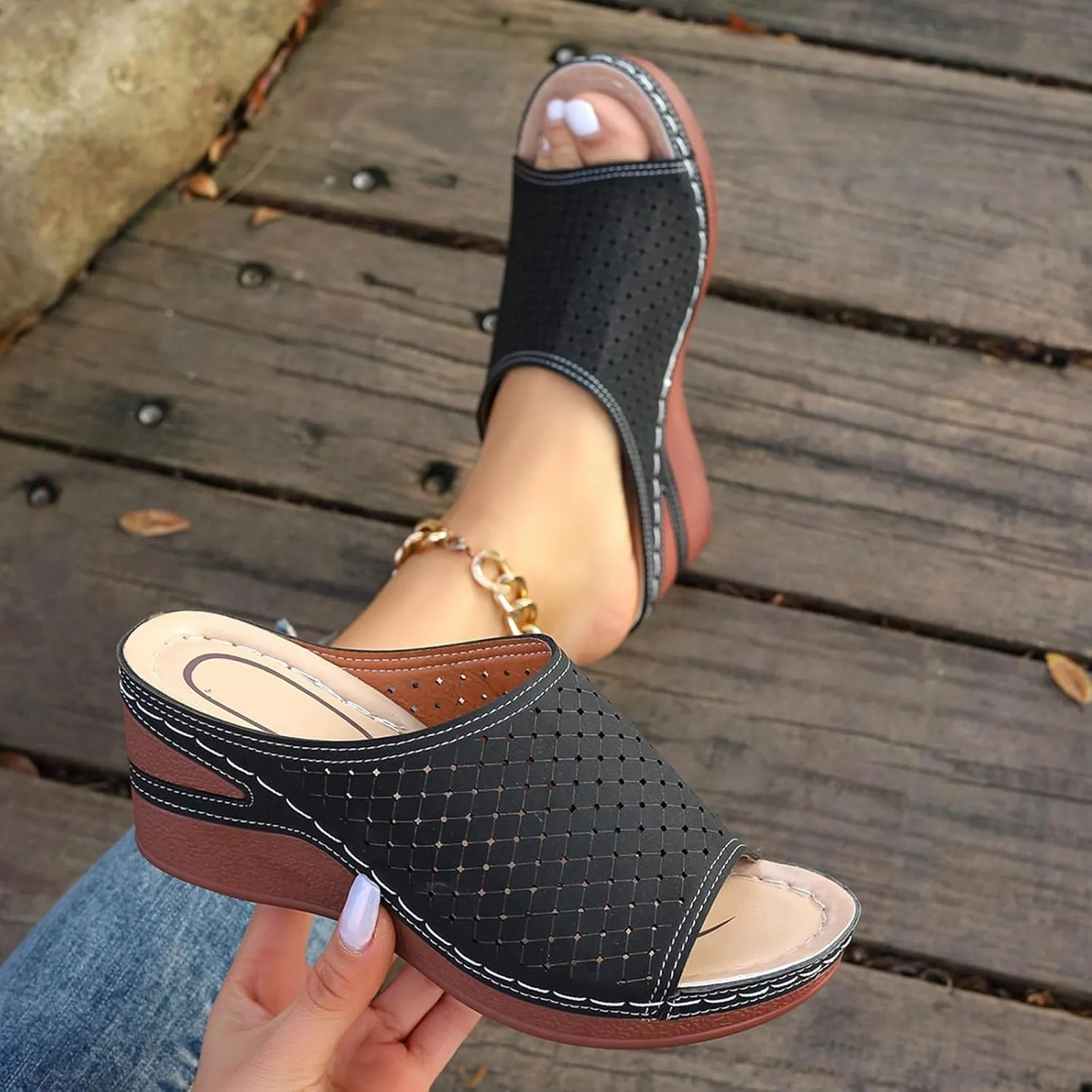 Women's Platform Wedge Sandals Womens Open Toe Espadrilles Wedges Women's Casual Summer Women Wedge Heels Shoes