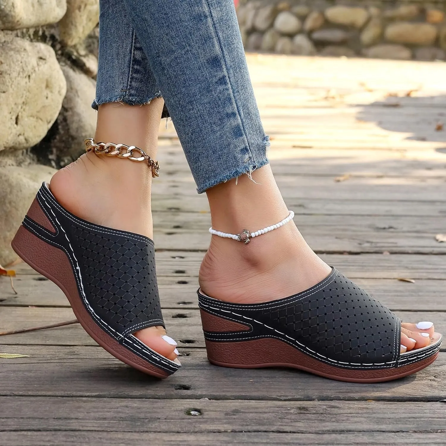 Women's Platform Wedge Sandals Womens Open Toe Espadrilles Wedges Women's Casual Summer Women Wedge Heels Shoes