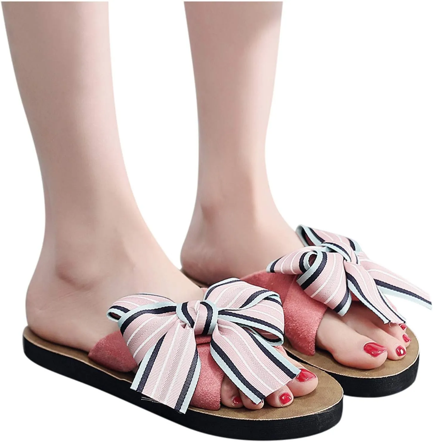 Women's Sandals Breathable Flip-Flops Shoes Bowknot Sandals Women Flat Home Beach Slipper Women's slipper