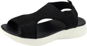 Womens Sandals Comfortable Dressy Knit Hollow Out Mesh Slides Sandals Open Toe Slingback Yoga Mat Non Slip Sandal for All Occasions: Casual, Work, Party