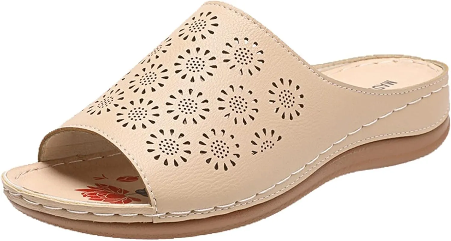 Women's Sandals Dressy Summer Flat Spring Sandals Fashion Slippers Ladies Roman And Hollow Women's