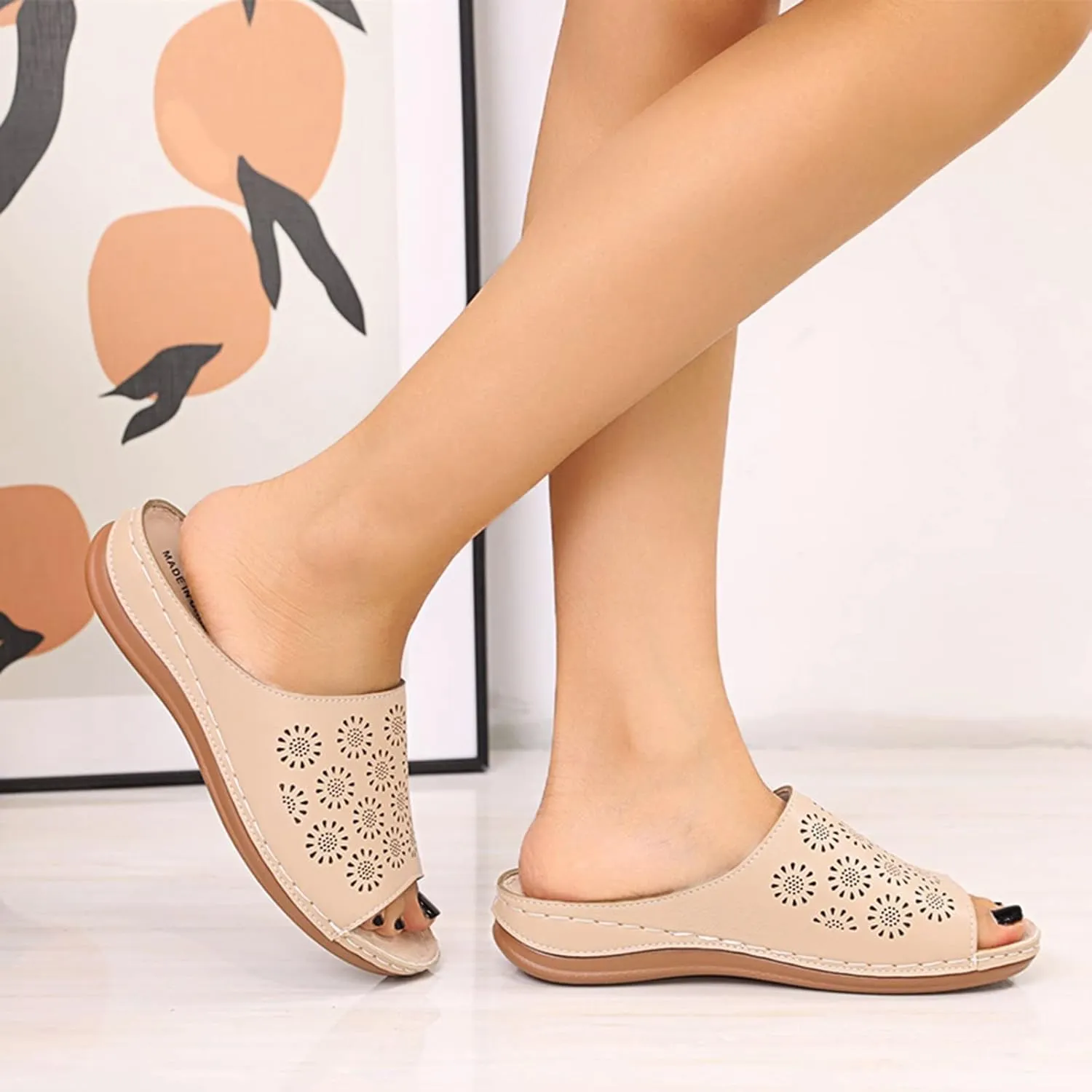Women's Sandals Dressy Summer Flat Spring Sandals Fashion Slippers Ladies Roman And Hollow Women's