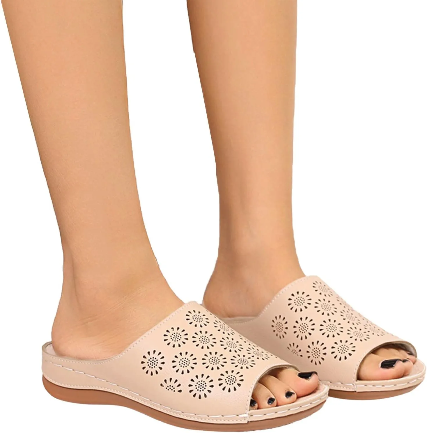 Women's Sandals Dressy Summer Flat Spring Sandals Fashion Slippers Ladies Roman And Hollow Women's