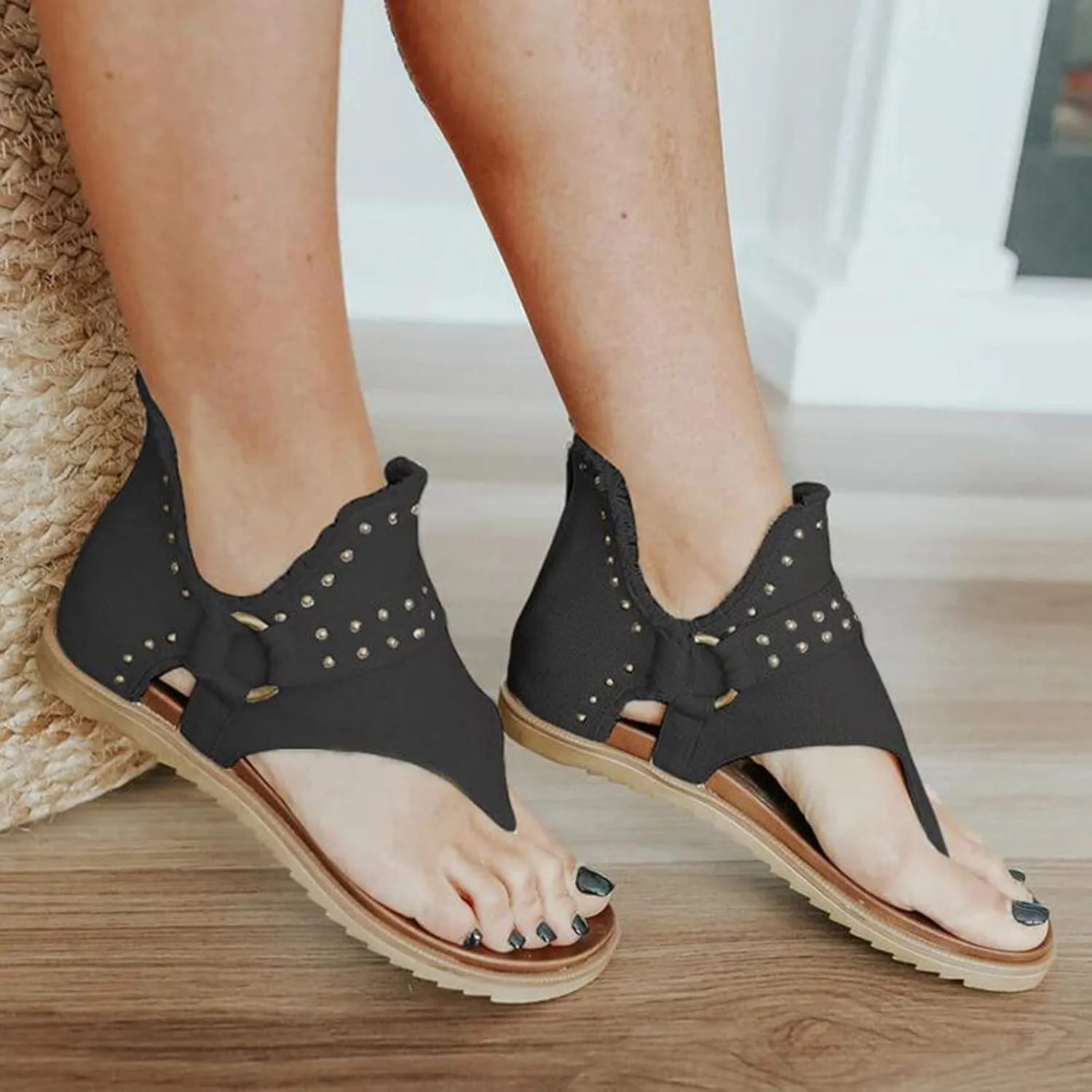 Women's Sandals Women's Comfortable Casual Flat Sandals Flat Sandals for Women Open Toe Slingback Shoes