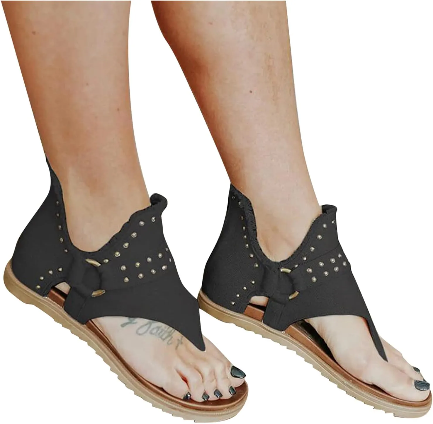 Women's Sandals Women's Comfortable Casual Flat Sandals Flat Sandals for Women Open Toe Slingback Shoes