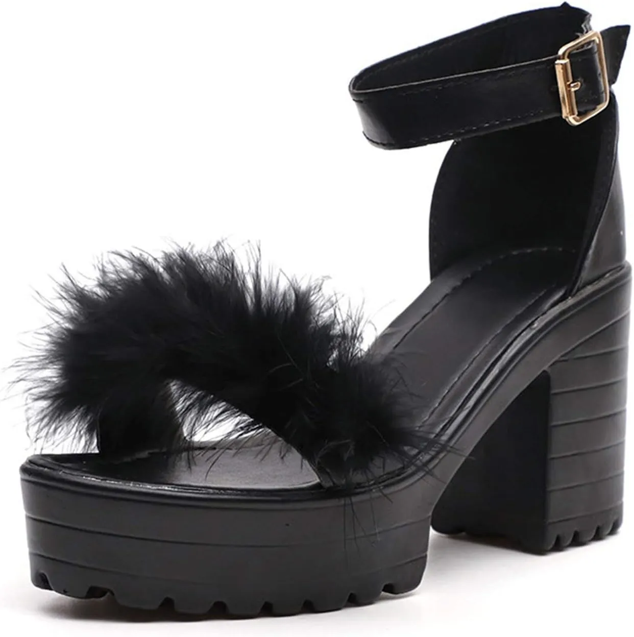 Women's Sandals Women's Lace Up Heeled Sandals Block Heels for Women Women's Chunky Low Heels Open Toe Sandals
