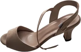 Womens Slingback Heels Sandals Square Open Toe Strappy Ankle Strap High Heeled Dressy Women's Block Chunky Low Sandal Comfortable Summer Adjustable Slippers Slip on Casual Sexy Beach Wedding Shoes
