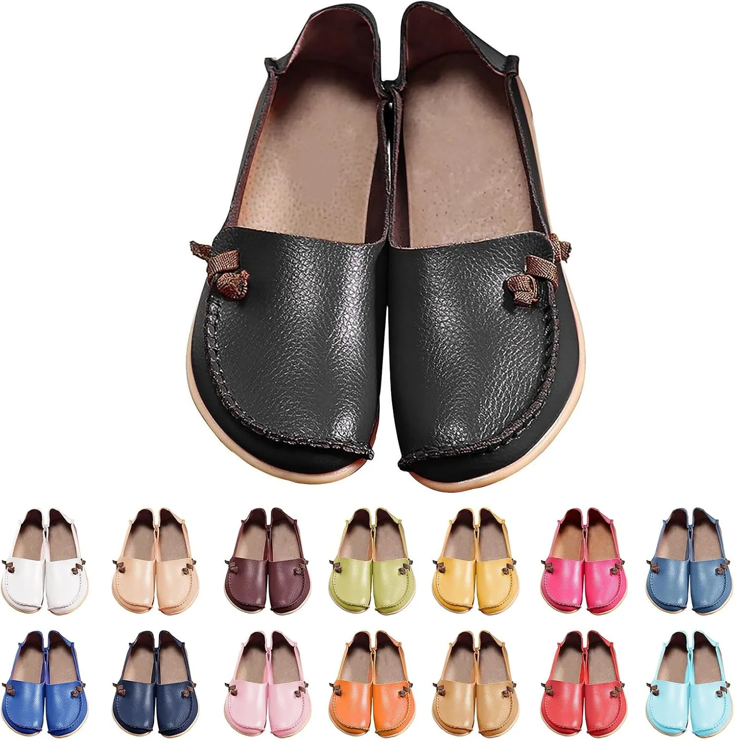 Women's Slip On Arch Support Comfortable Nurse Shoes Comfotable Lightweight Rubber Outsole Non-Slip Flats Loafers Casual Breathable Soft Sole Work Shoes
