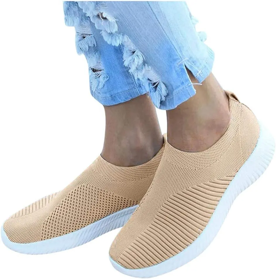 Women's Slip On Athletic Walking Shoes Comfortable Running Sports Shoes Comfort Lightweight Sock Shoes for Women