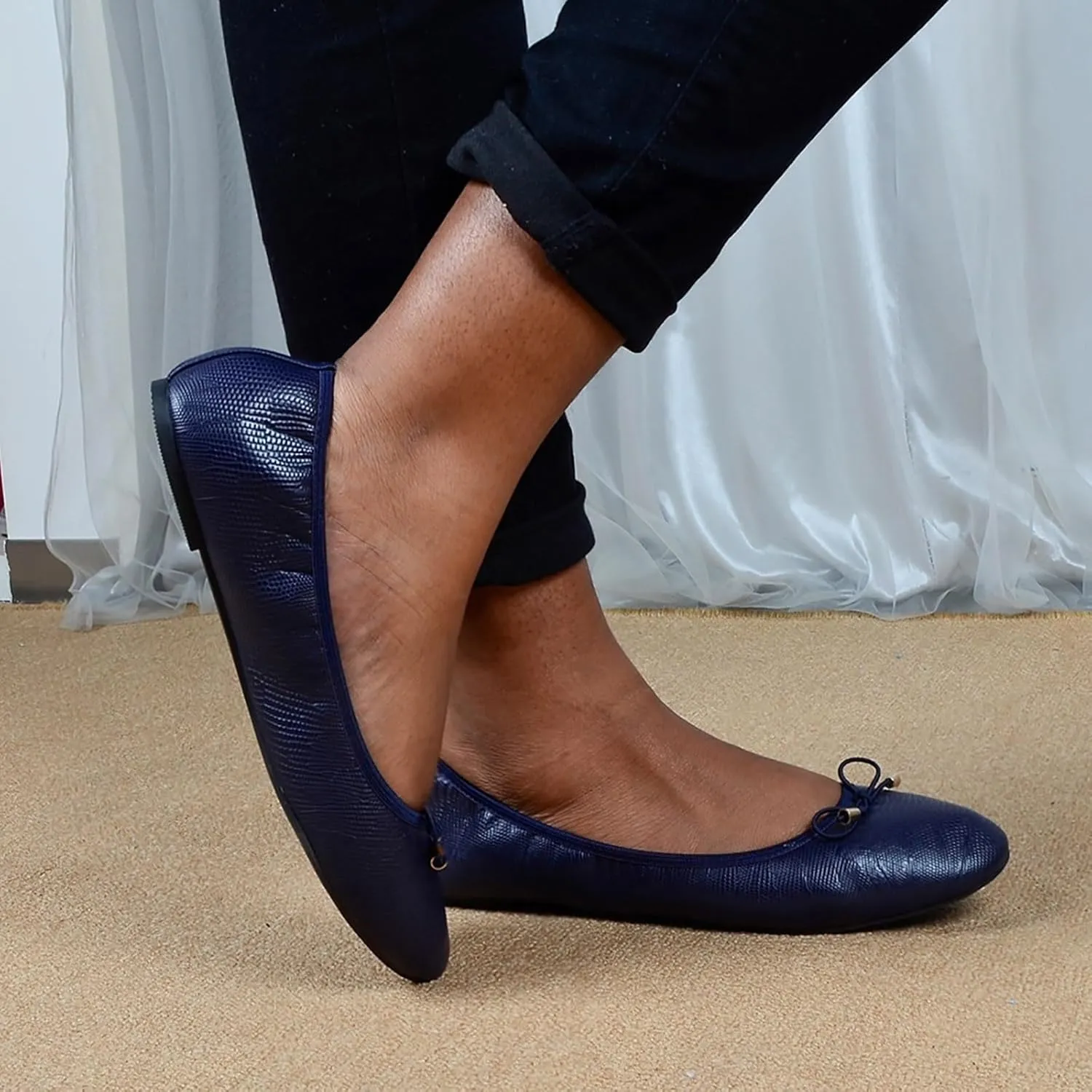 Women's Slip On Ballet Flat Women's Fashion Bow Casual Ballet Pointed Toe Shoes Work Shoes Pointed Toe Flats Knit