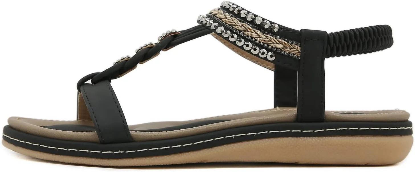 Women's Slip On Flat Sandals Women Shoes With Comfortable And Cushioned Insoles Summer Casual Beach Sandals Women
