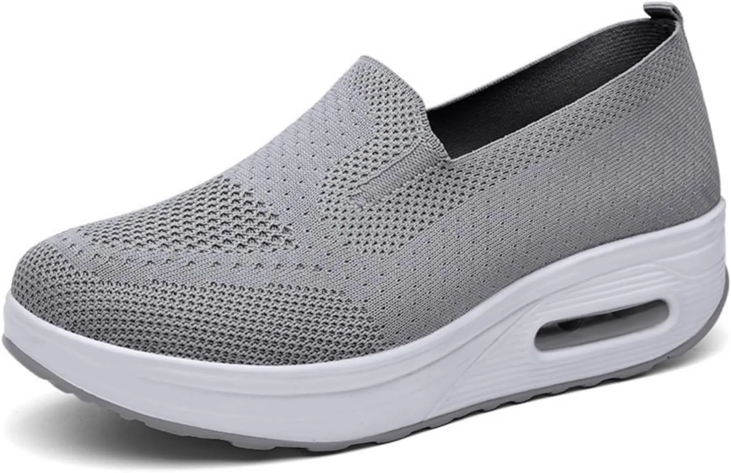 Womens Slip On Sneakers Breathable Mesh Knitted Woven Low Top Walking Shoes Fashion Comfortable Orthopedic Sneakers Casual Lightweight Wide Width Arch Support Non-Slip Shoes