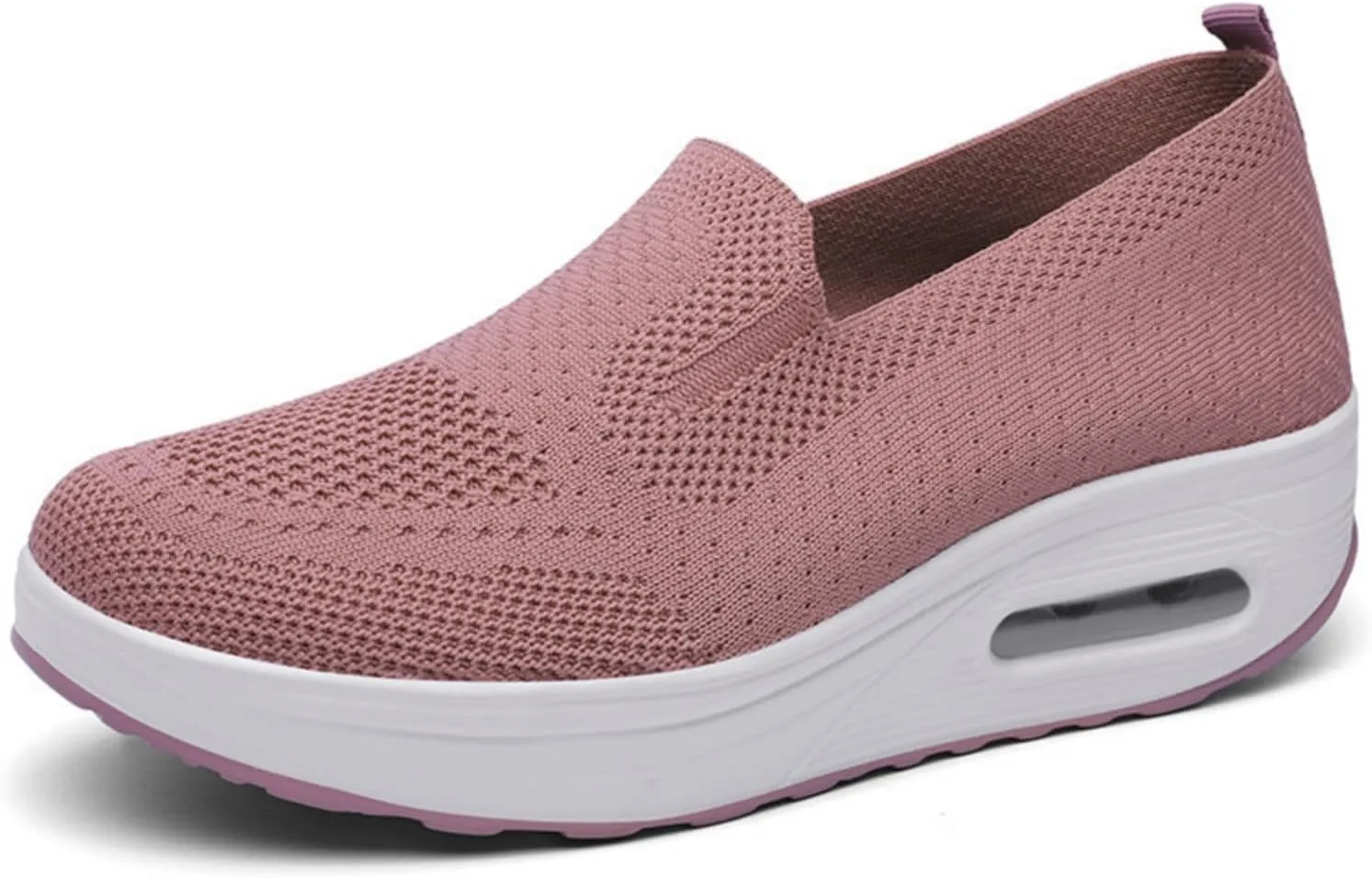 Womens Slip On Sneakers Breathable Mesh Knitted Woven Low Top Walking Shoes Fashion Comfortable Orthopedic Sneakers Casual Lightweight Wide Width Arch Support Non-Slip Shoes