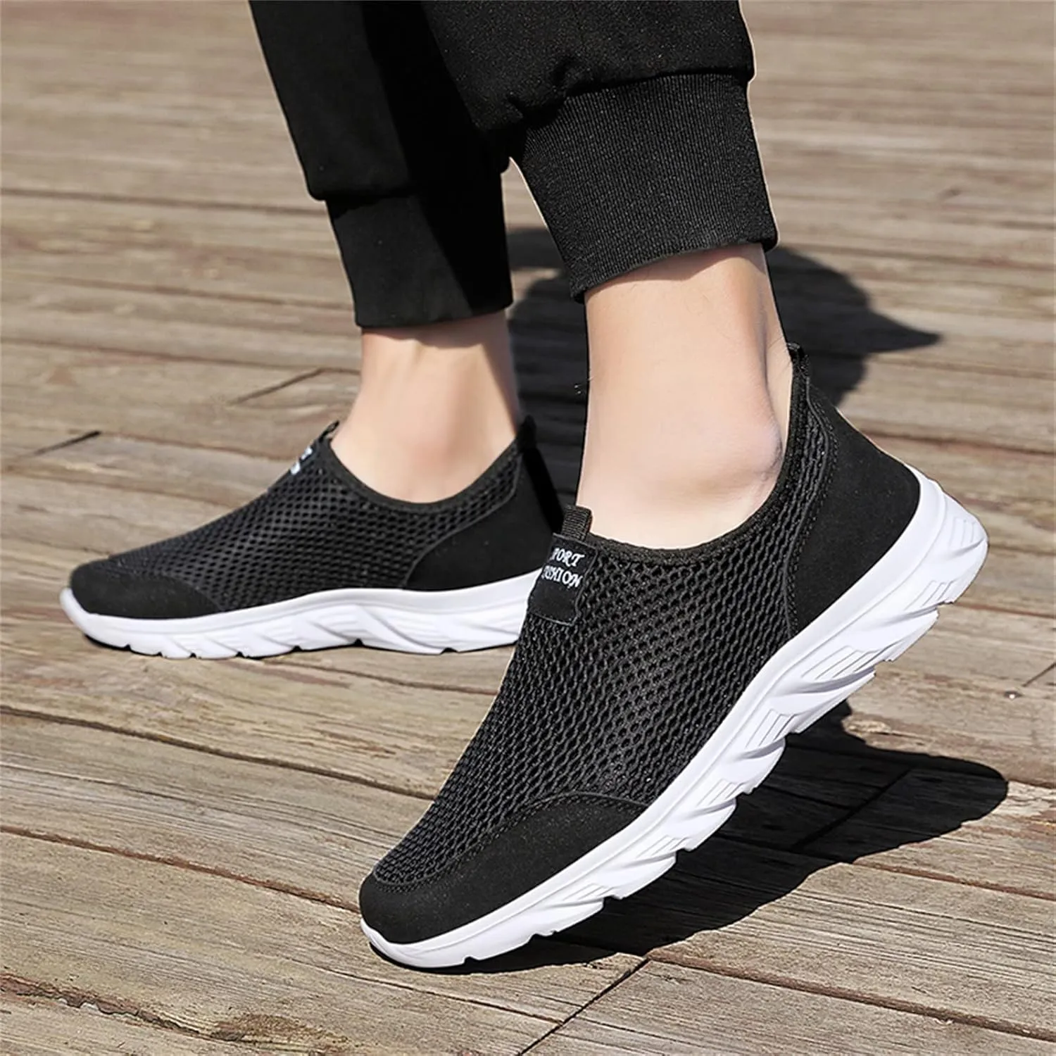 Women's Slip On Walking Shoes Running Comfortable Non Slip Work Shoes Women Sports Men's Casual Dress Shoes White Platform Sneakers Tennis Shoe Cross Trainer Shoe