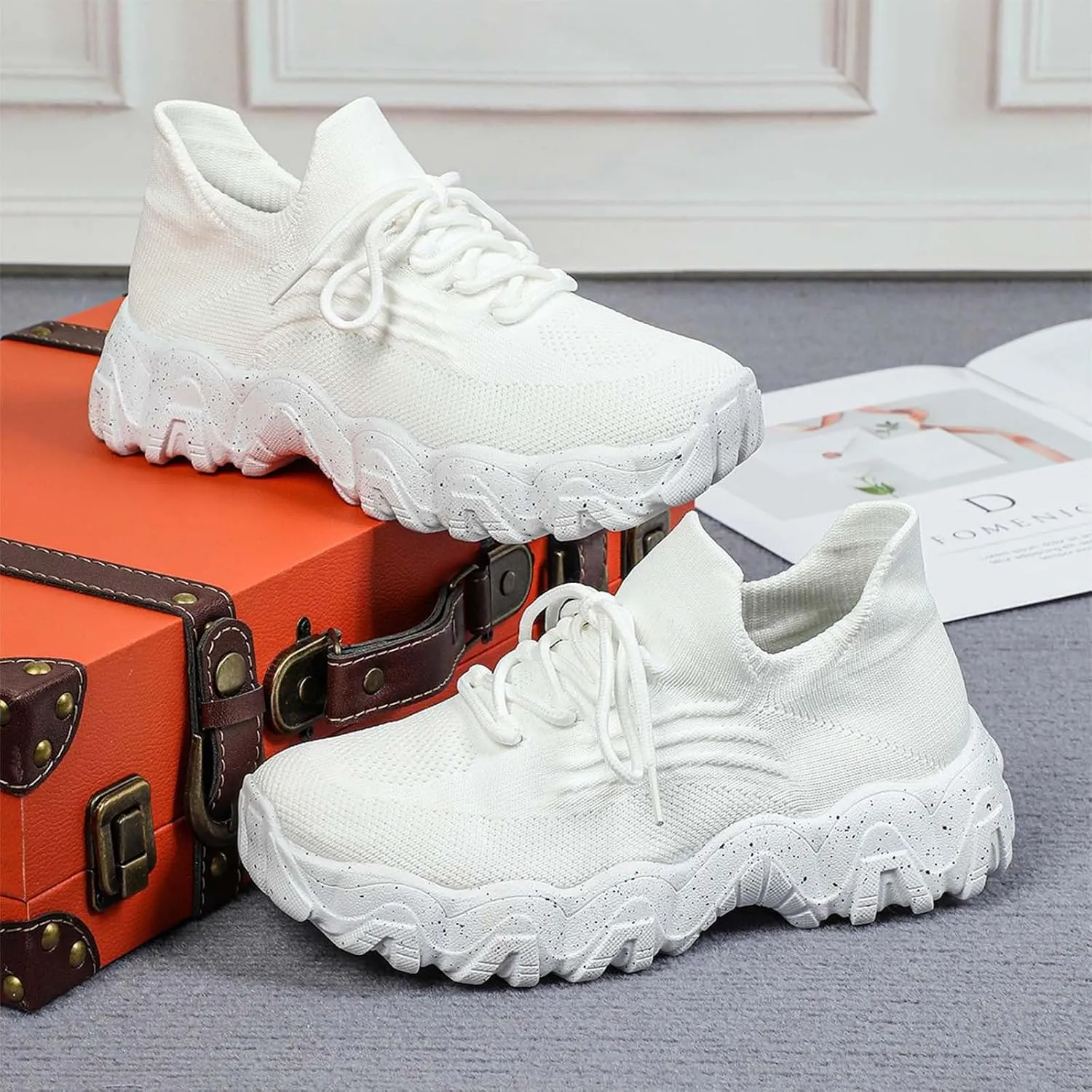 Women's Slip On Walking Shoes Sneakers Women Walking Tennis Shoes Lightweight Casual Sneakers for Gym Travel Work