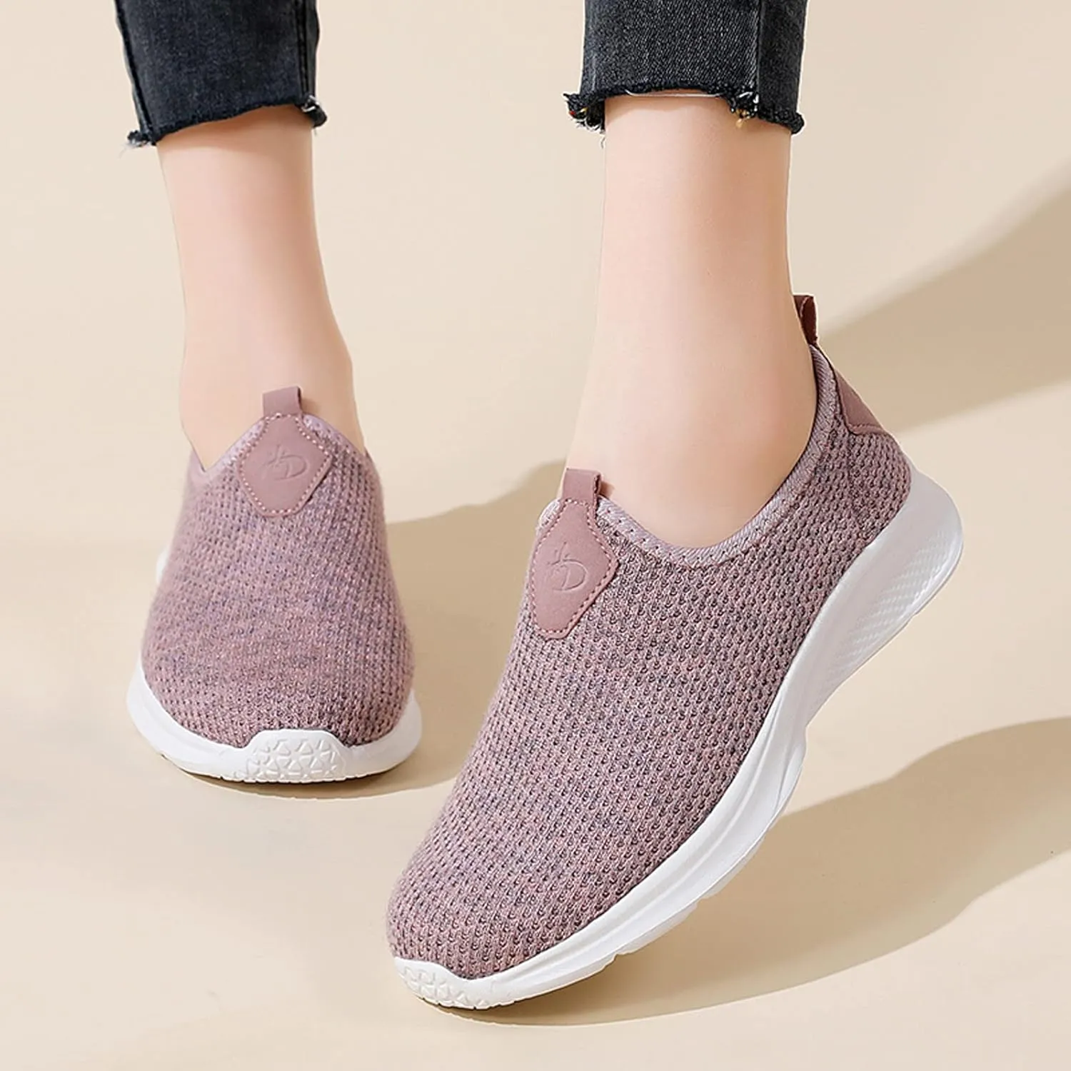 Women's Slip on Walking Shoes Tennis Lightweight Gym Non Slip Work Shoes Women Flat Feet Men's Casual Dress Shoes Waterproof Sneakers Red Tennis Shoe Cross Trainer Shoe