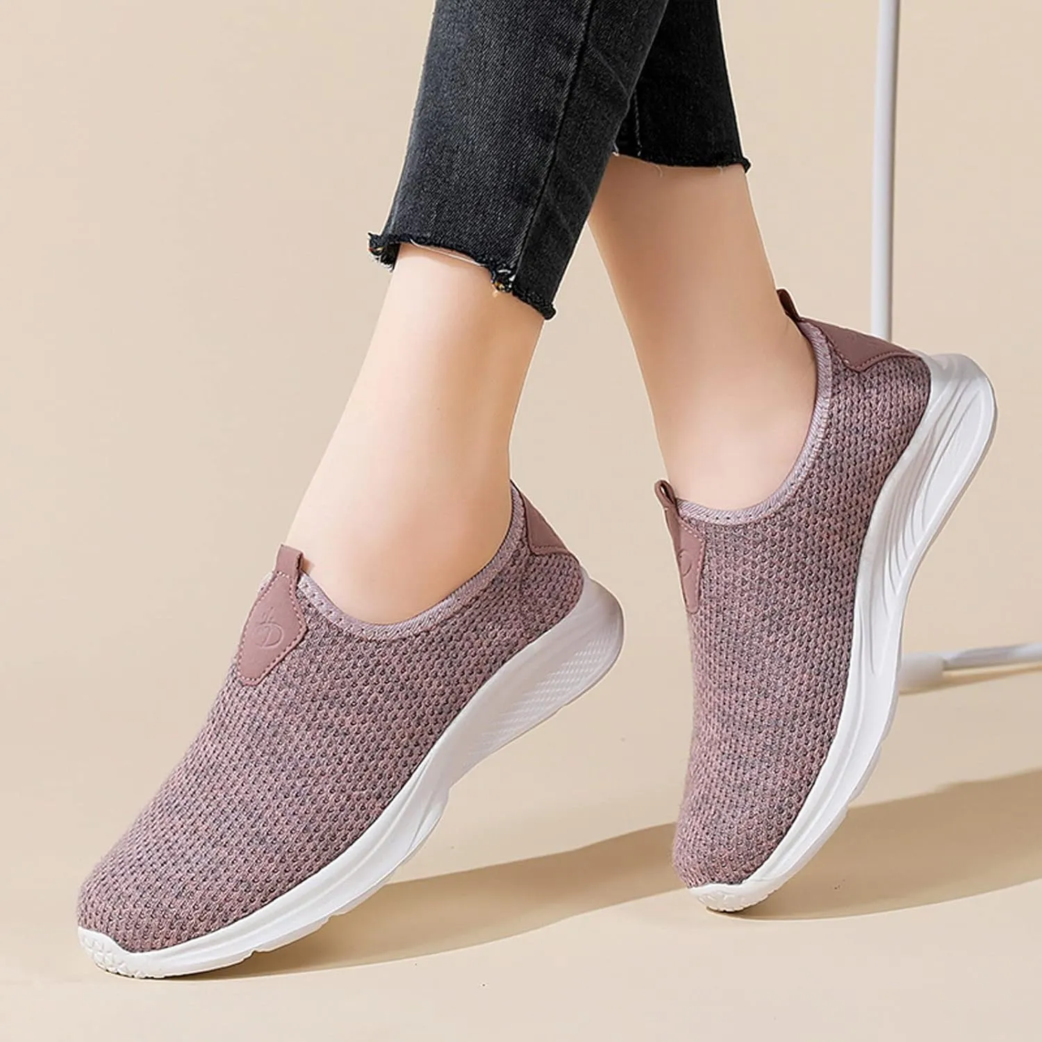Women's Slip on Walking Shoes Tennis Lightweight Gym Non Slip Work Shoes Women Flat Feet Men's Casual Dress Shoes Waterproof Sneakers Red Tennis Shoe Cross Trainer Shoe
