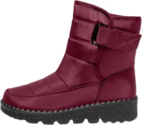 Womens Snow Boots Waterproof, Winter Snow Boots Lightweight Warm Faux Fur Lined Mid-Calf Booties Outdoor Booties Comfortable Furry Mid Calf Warm Shoes for Women