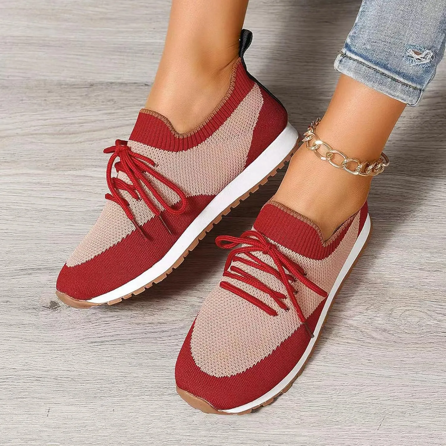 Women's Soft Sole Cushion Sneakers Non Slip Workout Fashion Tennis Running Sneakers Arch Support Walking Shoe