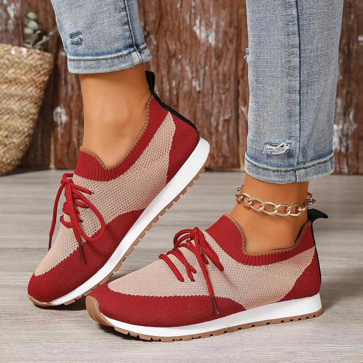 Women's Soft Sole Cushion Sneakers Non Slip Workout Fashion Tennis Running Sneakers Arch Support Walking Shoe
