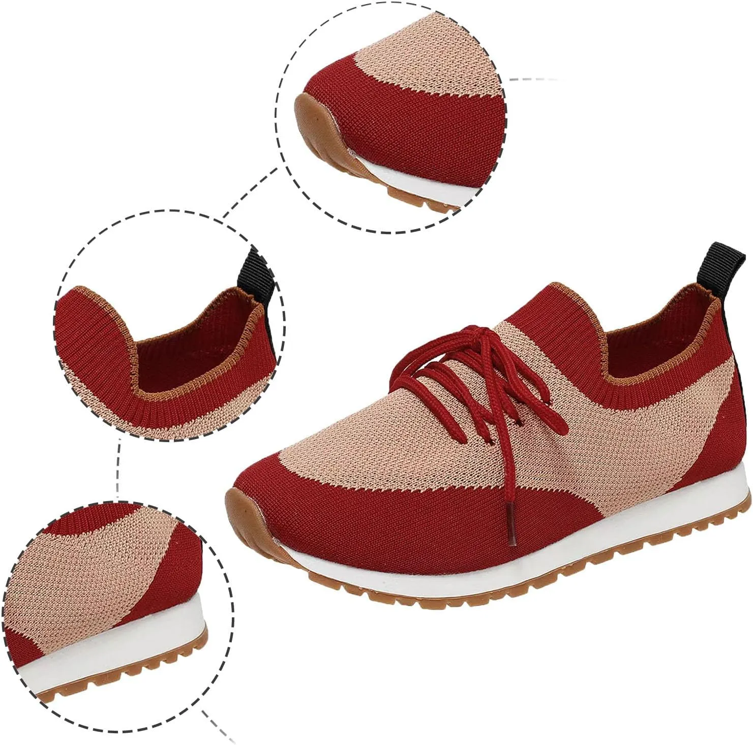 Women's Soft Sole Cushion Sneakers Non Slip Workout Fashion Tennis Running Sneakers Arch Support Walking Shoe