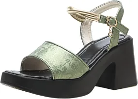 Women's Thick Bottom Chunky Heel High Heel One Strap Casual Sandals Womens Sandals