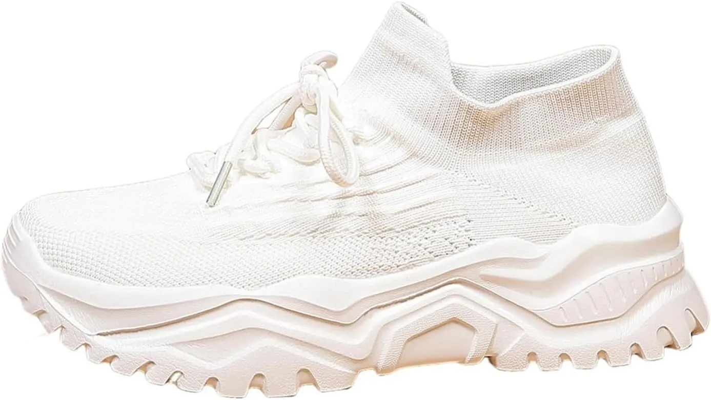 Womens Walking Shoes Lightweight Non Slip Running Shoes Breathable Mesh Athletic Sneakers Fashion Tennis Workout Sports Shoe for Women Men Indoor Outdoor White
