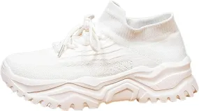 Womens Walking Shoes Lightweight Non Slip Running Shoes Breathable Mesh Athletic Sneakers Fashion Tennis Workout Sports Shoe for Women Men Indoor Outdoor White