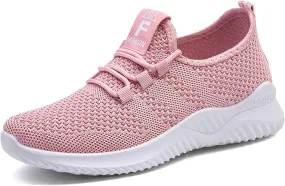 Womens Walking Shoes Lightweight Running Shoes Wide Toe Box Sneaker Arch Support Athletic Slip On Mesh Workout Casual Sports Shoe Tennis Sneakers Breathable & Comfortable