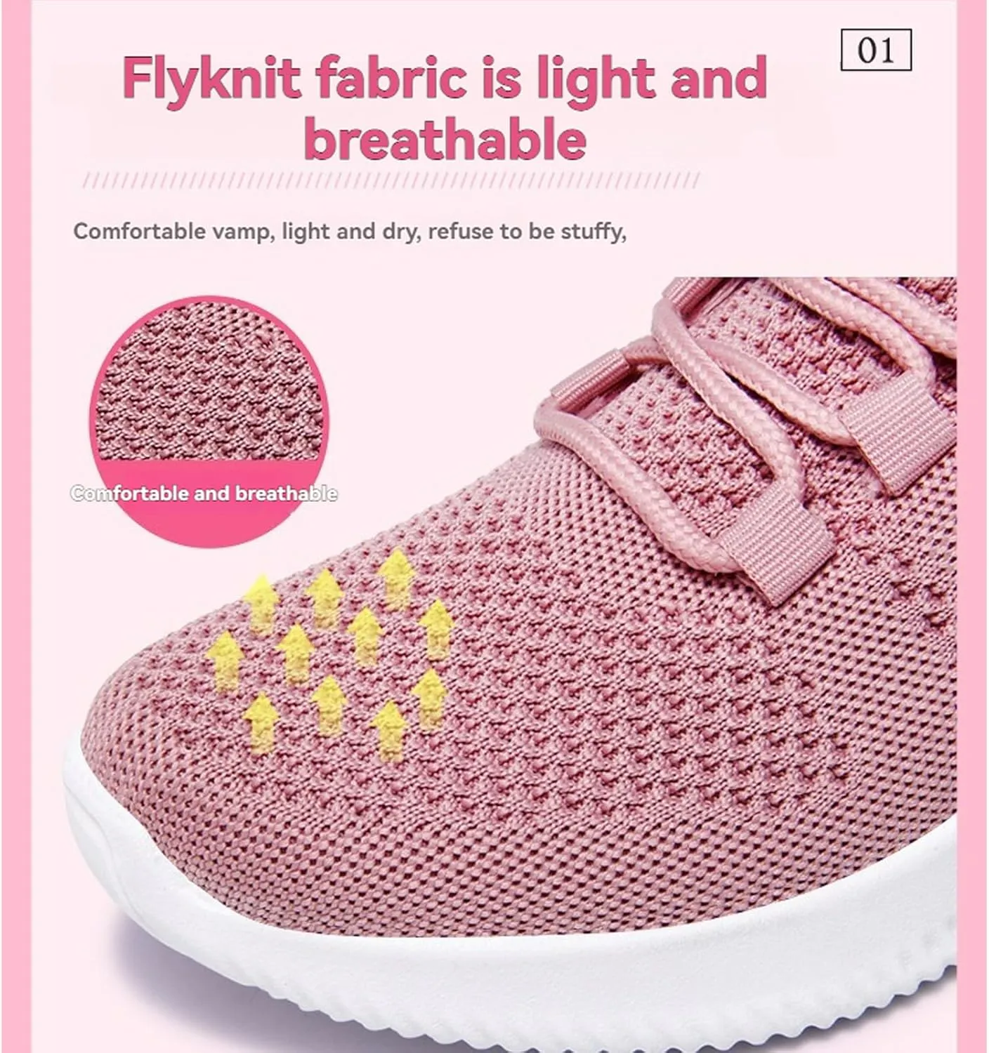 Womens Walking Shoes Lightweight Running Shoes Wide Toe Box Sneaker Arch Support Athletic Slip On Mesh Workout Casual Sports Shoe Tennis Sneakers Breathable & Comfortable