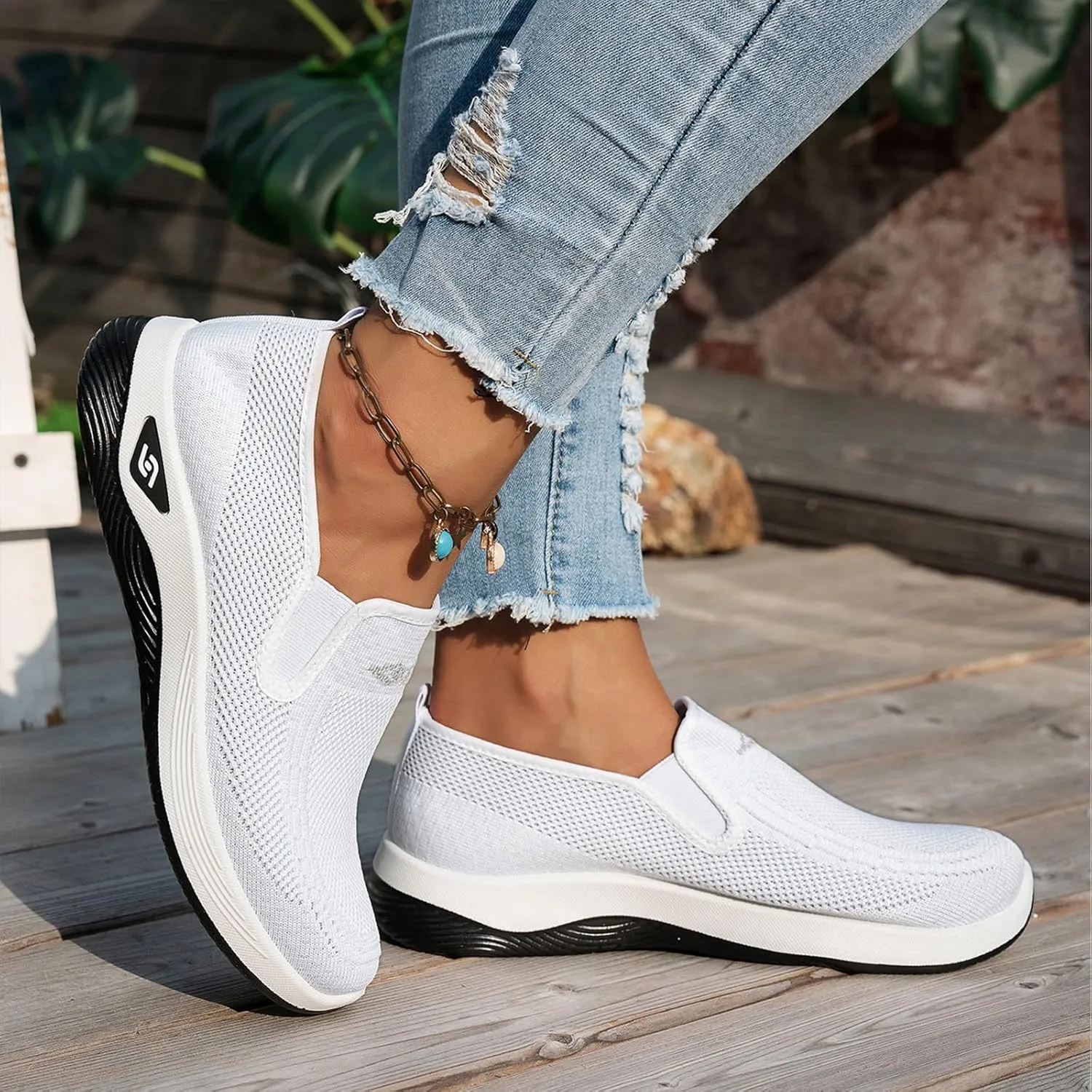 Women's Walking Shoes Slip On Comfort Orthopedic Breathable Go Walking Mesh Athletic Running Sneakers Shoes