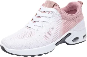 Womens Walking Sneakers Air Cushion Running Shoes Lightweight Quick-Dry Tennis Shoe Fashion Mesh Breathable Gym Sneaker Athletic Comfortable Casual Shoes Work Sneakers