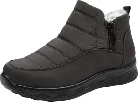 Womens Waterproof Snow Boots, Winter Snow Boots Lightweight Warm Faux Fur Lined Mid-Calf Booties Anti-Slip Cold Weather Comfortable Furry Mid Calf Warm Shoes