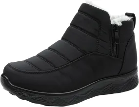 Womens Waterproof Snow Boots, Winter Snow Boots Lightweight Warm Faux Fur Lined Mid-Calf Booties Anti-Slip Cold Weather Comfortable Furry Mid Calf Warm Shoes