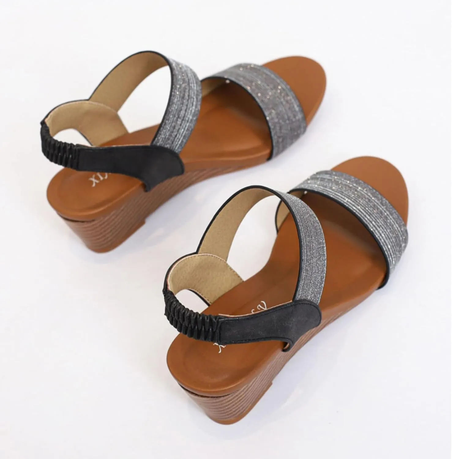 Womens Wedge Sandals Low: Low Wedge Sandals Women Comfortable Dressy Walking Elastic Strappy Open Toe Rhinestone Shoes 2025