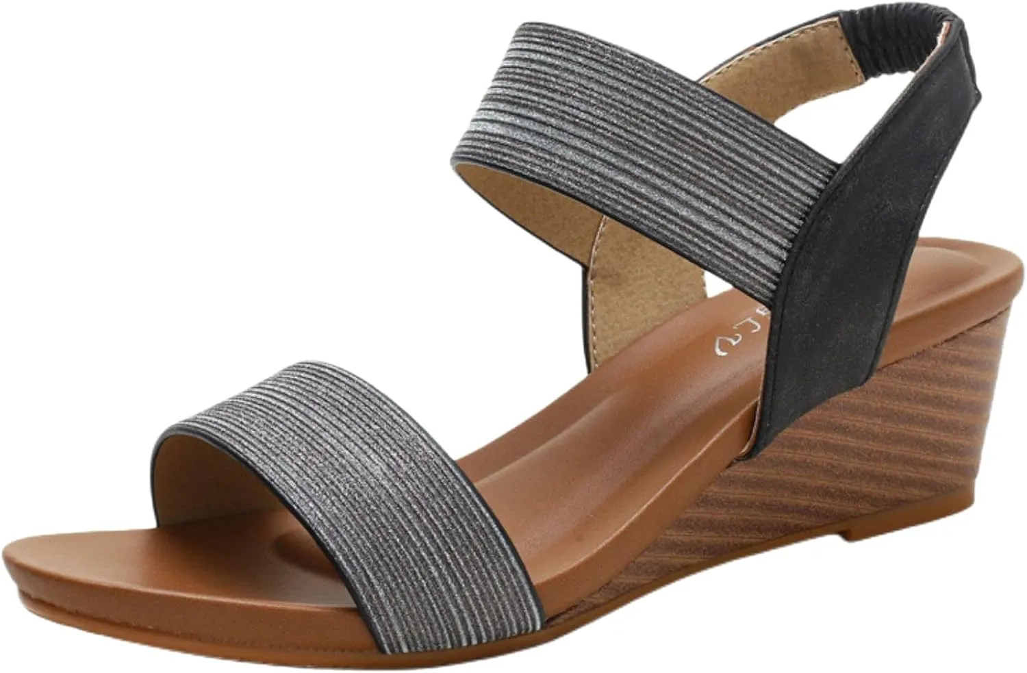Womens Wedge Sandals Low: Low Wedge Sandals Women Comfortable Dressy Walking Elastic Strappy Open Toe Rhinestone Shoes 2025