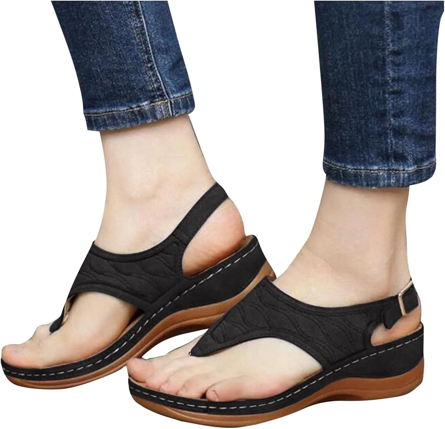 Womens Wedge Sandals Summer Open Toe Low Platform Wedges Women's Casual Platform Open Toe Wedge Sandal