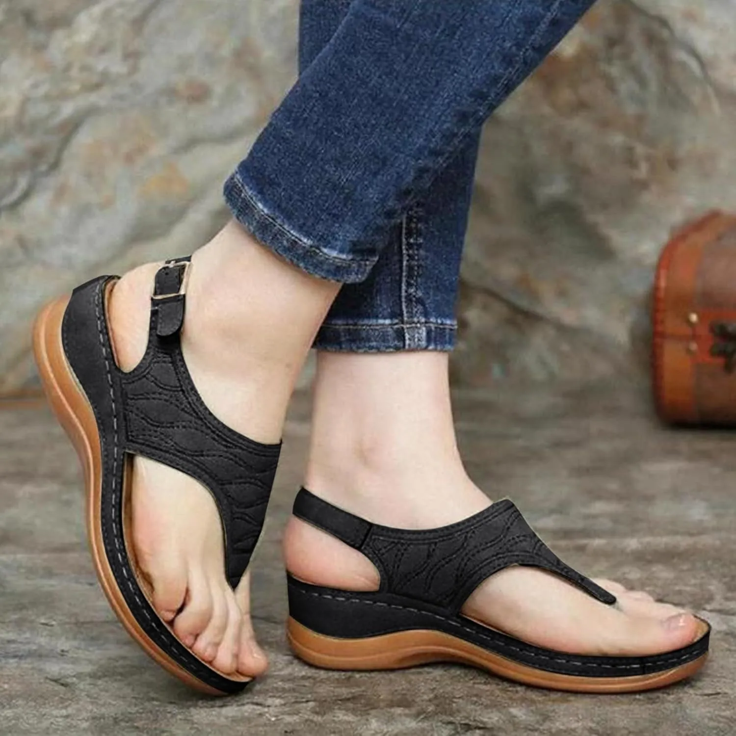 Womens Wedge Sandals Summer Open Toe Low Platform Wedges Women's Casual Platform Open Toe Wedge Sandal