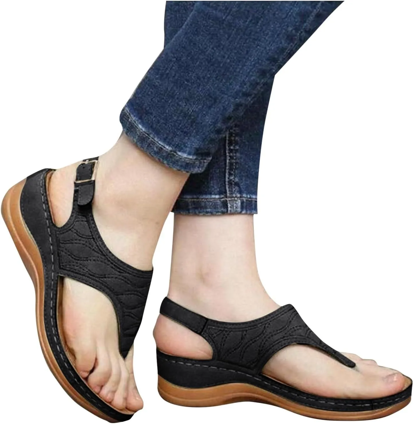 Womens Wedge Sandals Summer Open Toe Low Platform Wedges Women's Casual Platform Open Toe Wedge Sandal