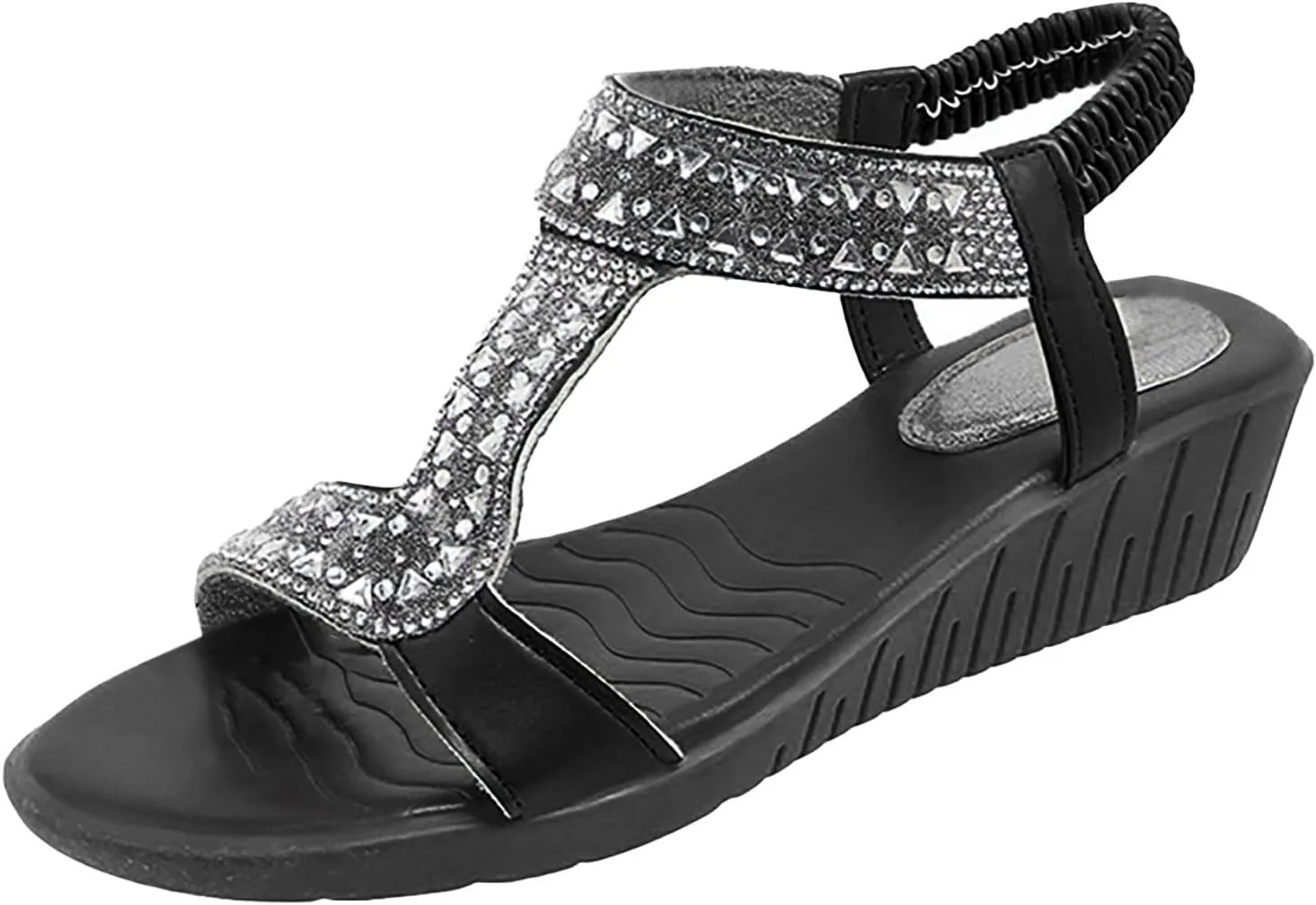 Women's Wedge Sandals The Top Platform Sandals High Heels Women Open Toe Flatform Platform Women's Ankle Strap Low Wedge Sandals