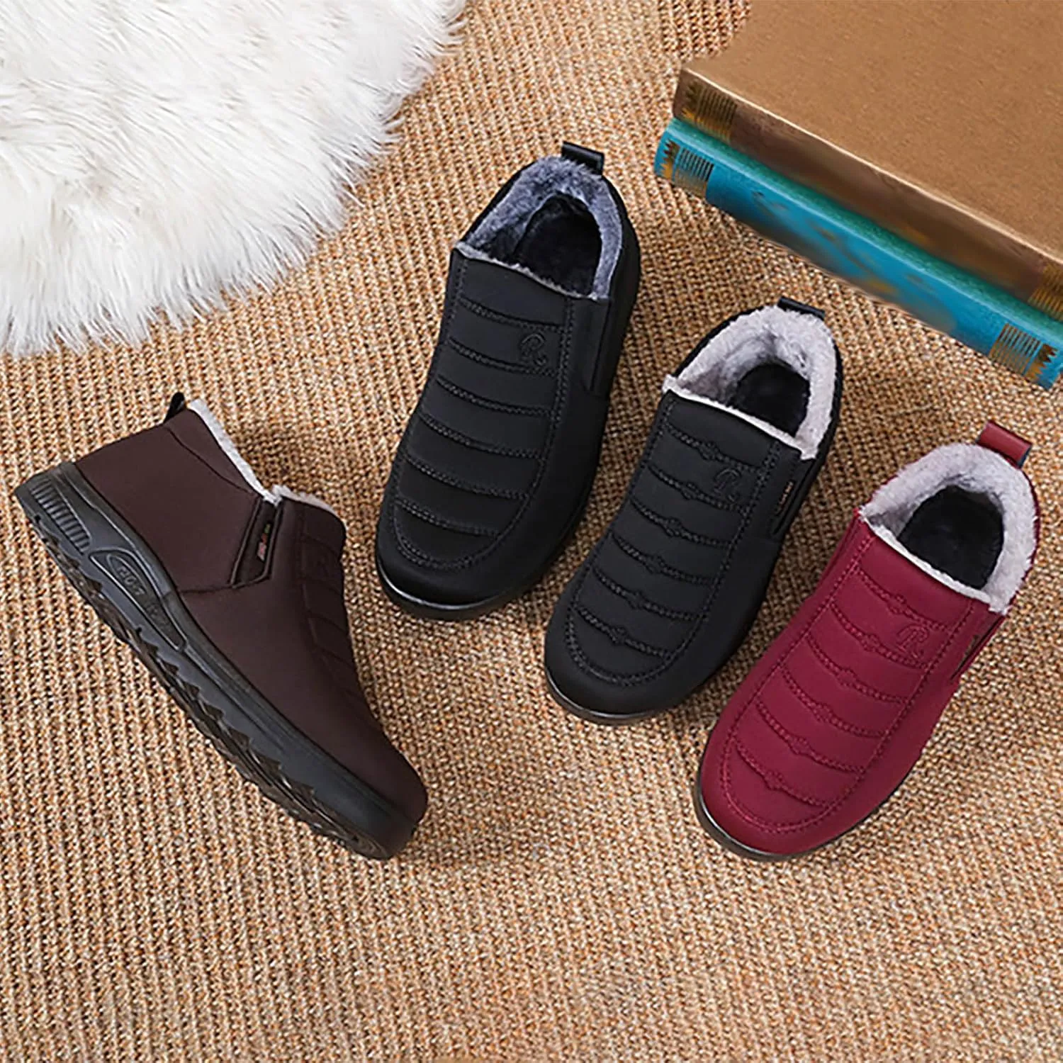 Womens Winter Snow Boots Ankle Boots for Women Insulated Warm Winter Shoes Anti-Slip Slip On Walking Boots Comfortable Outdoor Boot Fahion Sneakers Platform Boots Cozy Cute Boots