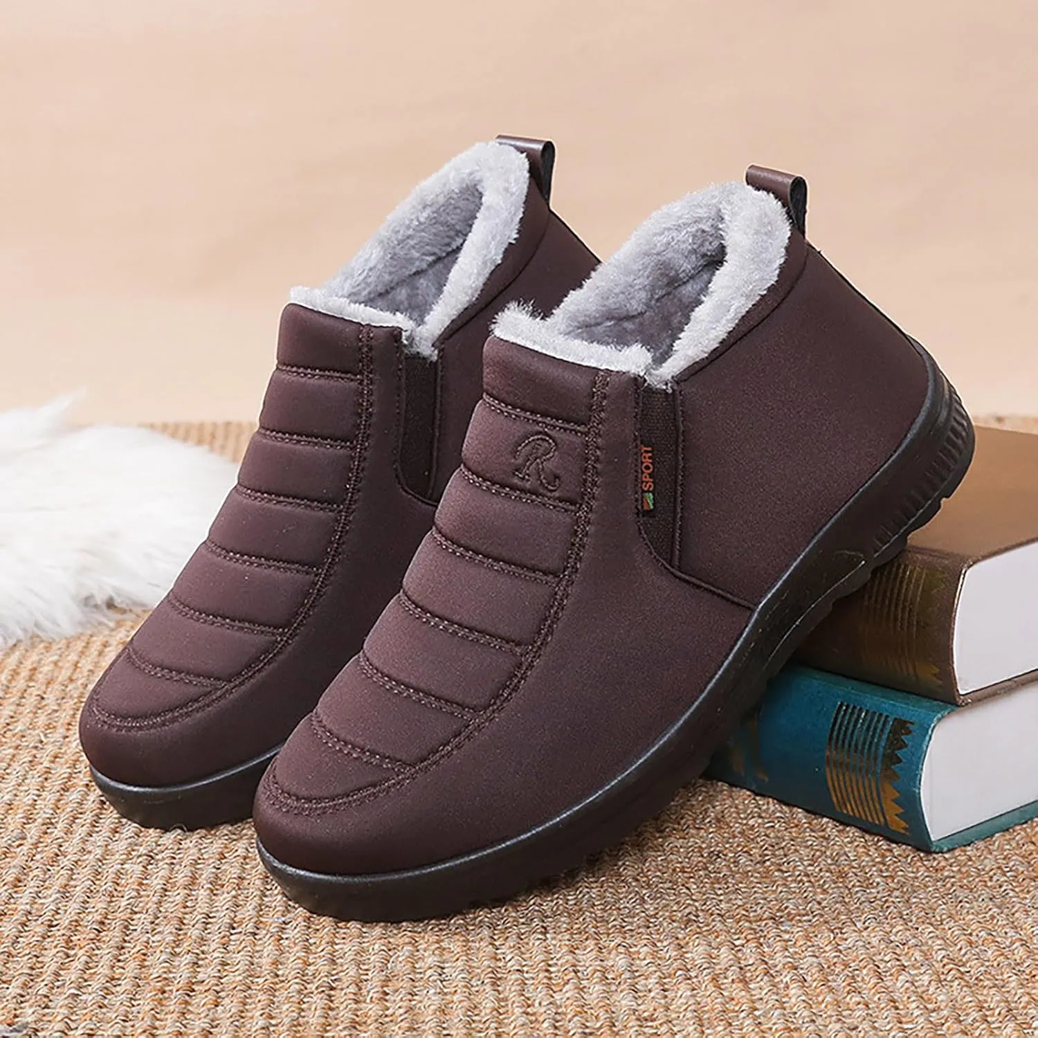 Womens Winter Snow Boots Ankle Boots for Women Insulated Warm Winter Shoes Anti-Slip Slip On Walking Boots Comfortable Outdoor Boot Fahion Sneakers Platform Boots Cozy Cute Boots