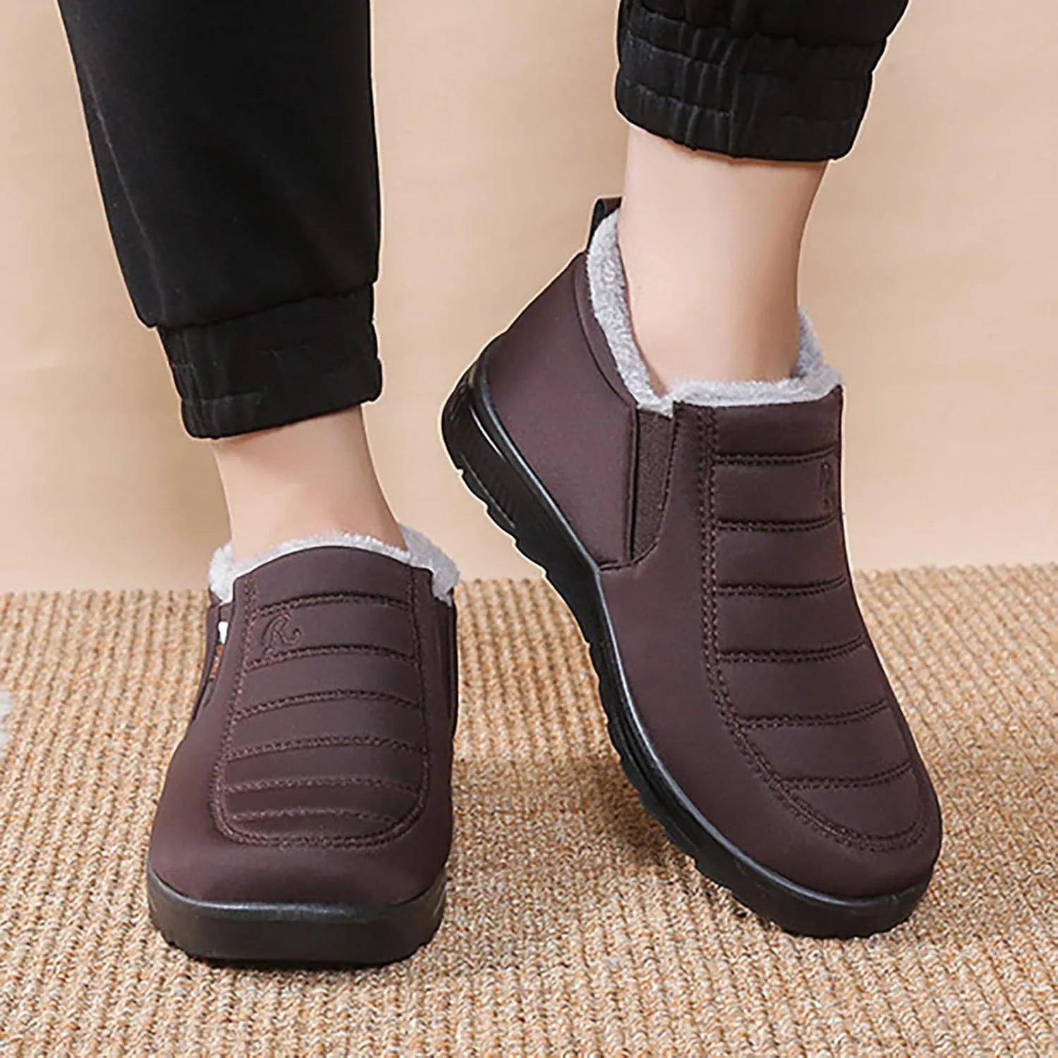 Womens Winter Snow Boots Ankle Boots for Women Insulated Warm Winter Shoes Anti-Slip Slip On Walking Boots Comfortable Outdoor Boot Fahion Sneakers Platform Boots Cozy Cute Boots