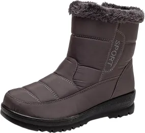 Women's Winter Snow Boots Platform Ankle Boots for Women Warm Fleece Lined Cold Weather Boots Fashion Sneakers for Ladies Water-proof Outdoor Boots Non-Slip Shoes Comfortable Slip On Mid Calf Boots