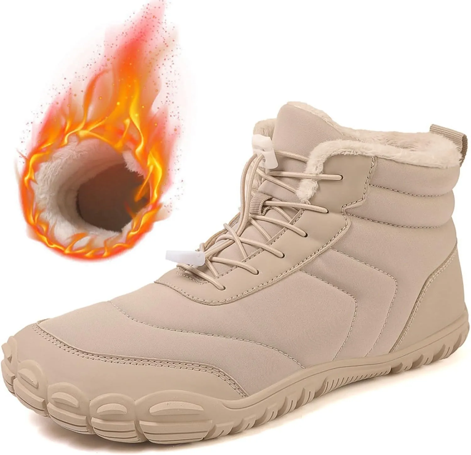 Women's Winter Snow Boots,Warm Comfortable Faux Fur Insulated Non-Slip Outdoor Lace-Up Mid Calf Booties Hiking Shoes